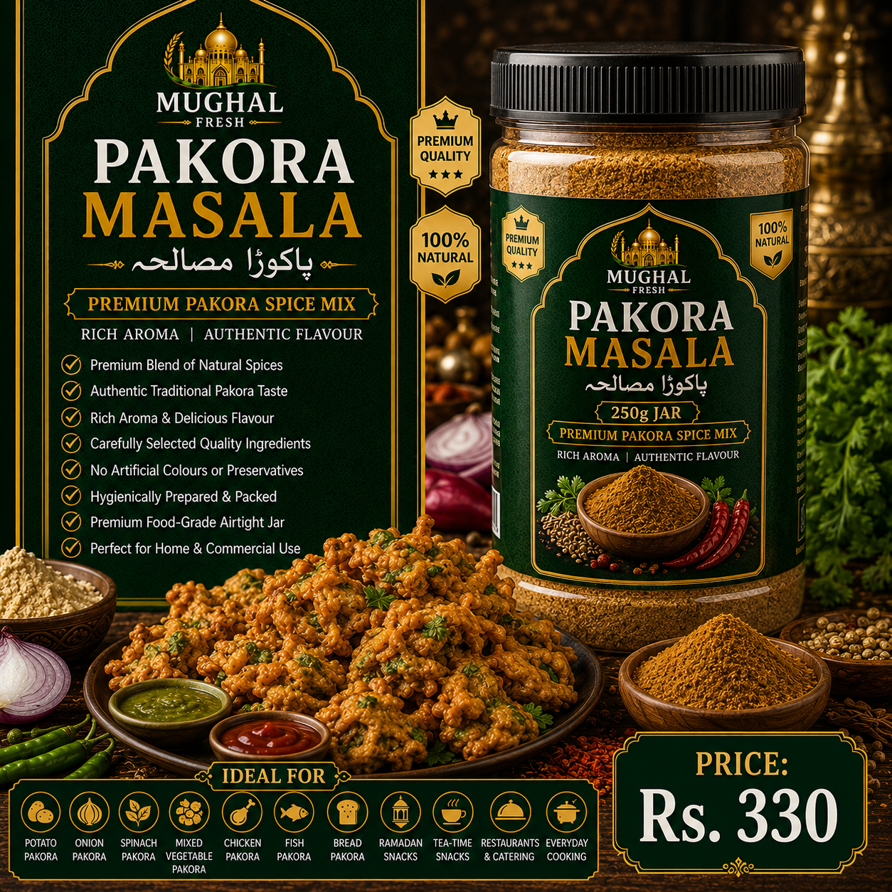 Pakora Masala A – 250g Jar | Premium Traditional Pakora Spice Mix